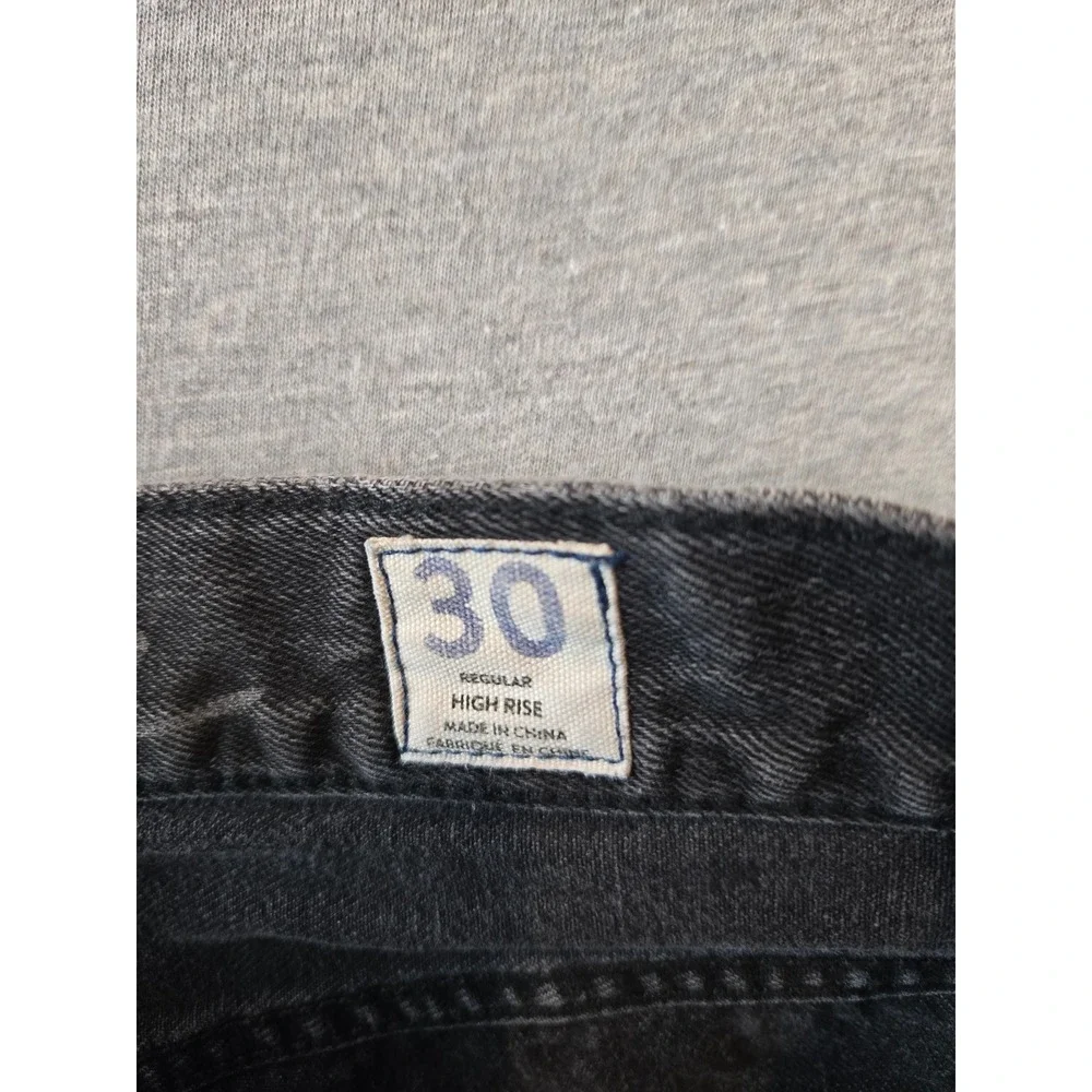 Free People Blossom Rigid Skinny Jeans Women 30 Black Distressed Cropped Raw Hem